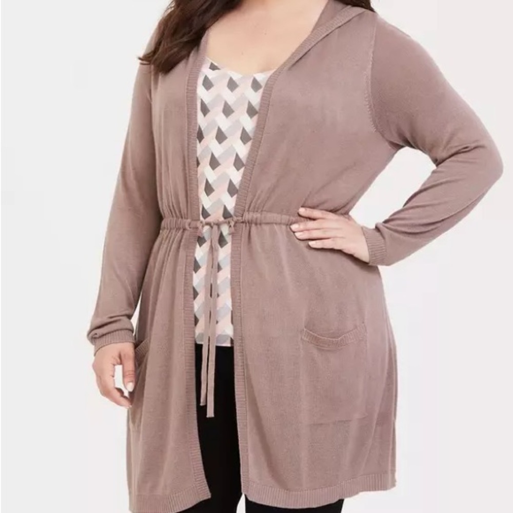 Torrid Taupe Knit Cardigan Tunic